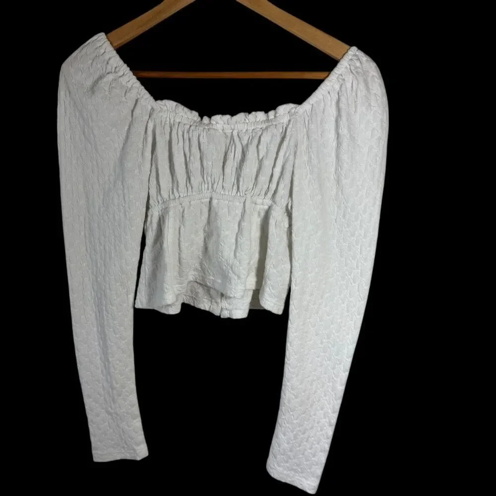 Free People Ladybug Long Sleeve Crop Top Sz‎ S